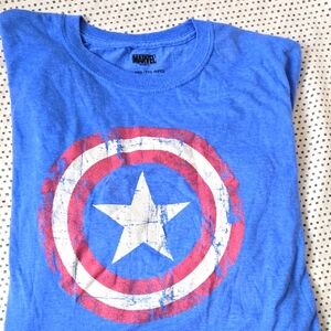 Marvel Blue Captain America Short Sleeve Tee
